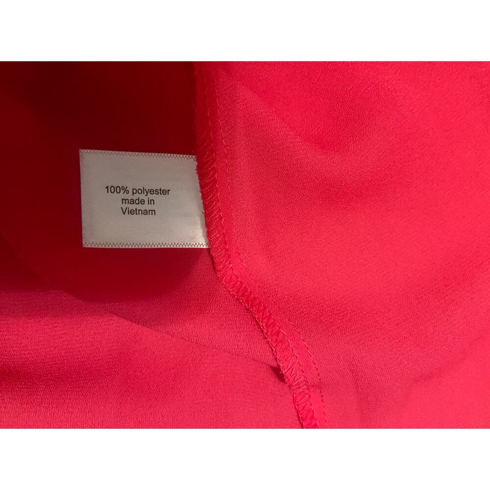 Lane Bryant Size 20 Semi Sheer Button Up Sleeveless Blouse - Hot Pink EUC - Picture 8 of 11
